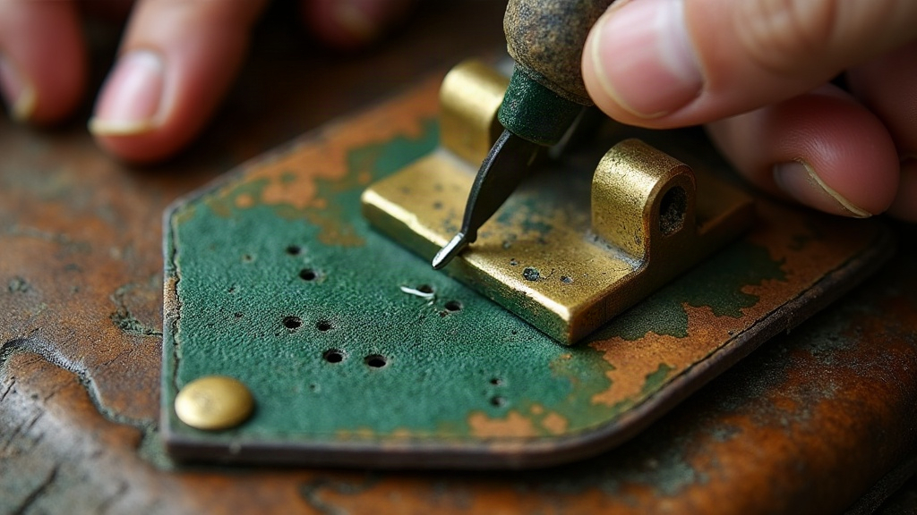 Diagnosing Green Verdigris Stains on Brass Hardware in Leather Bags