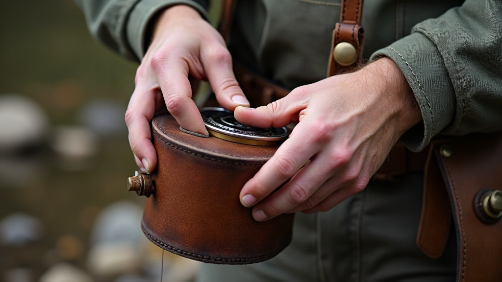 Waterproof Leather Fly-Fishing Reel Cases for Cold Rivers